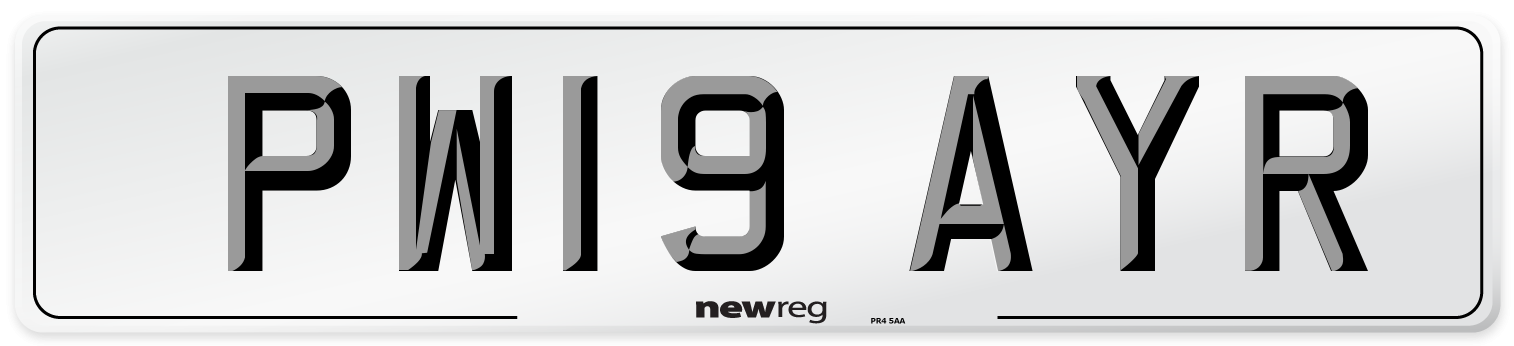 PW19 AYR Number Plate from New Reg